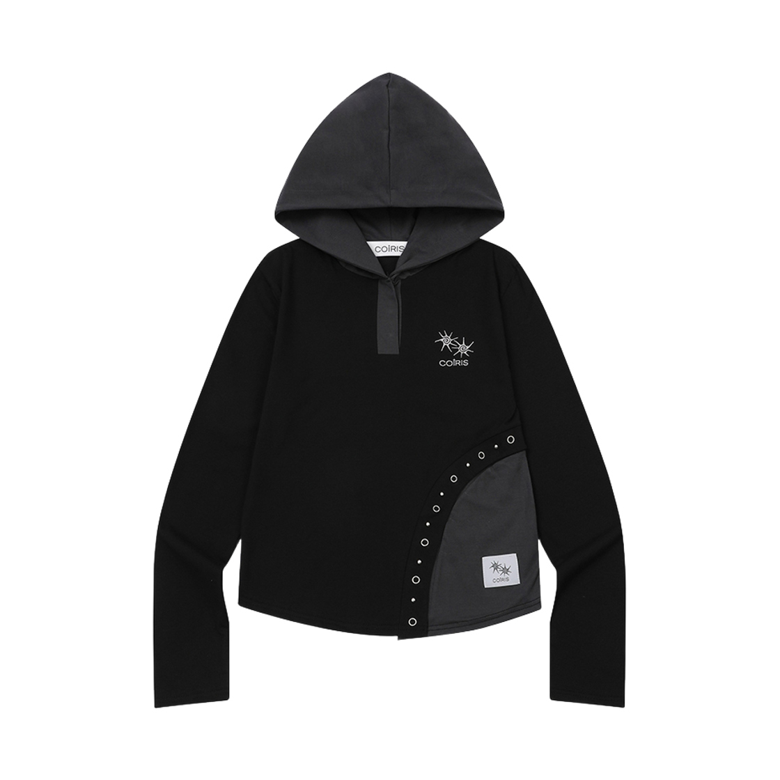 C-P00000EJ Coiris Contour Eyelet Point Slim Fit Hood T Black