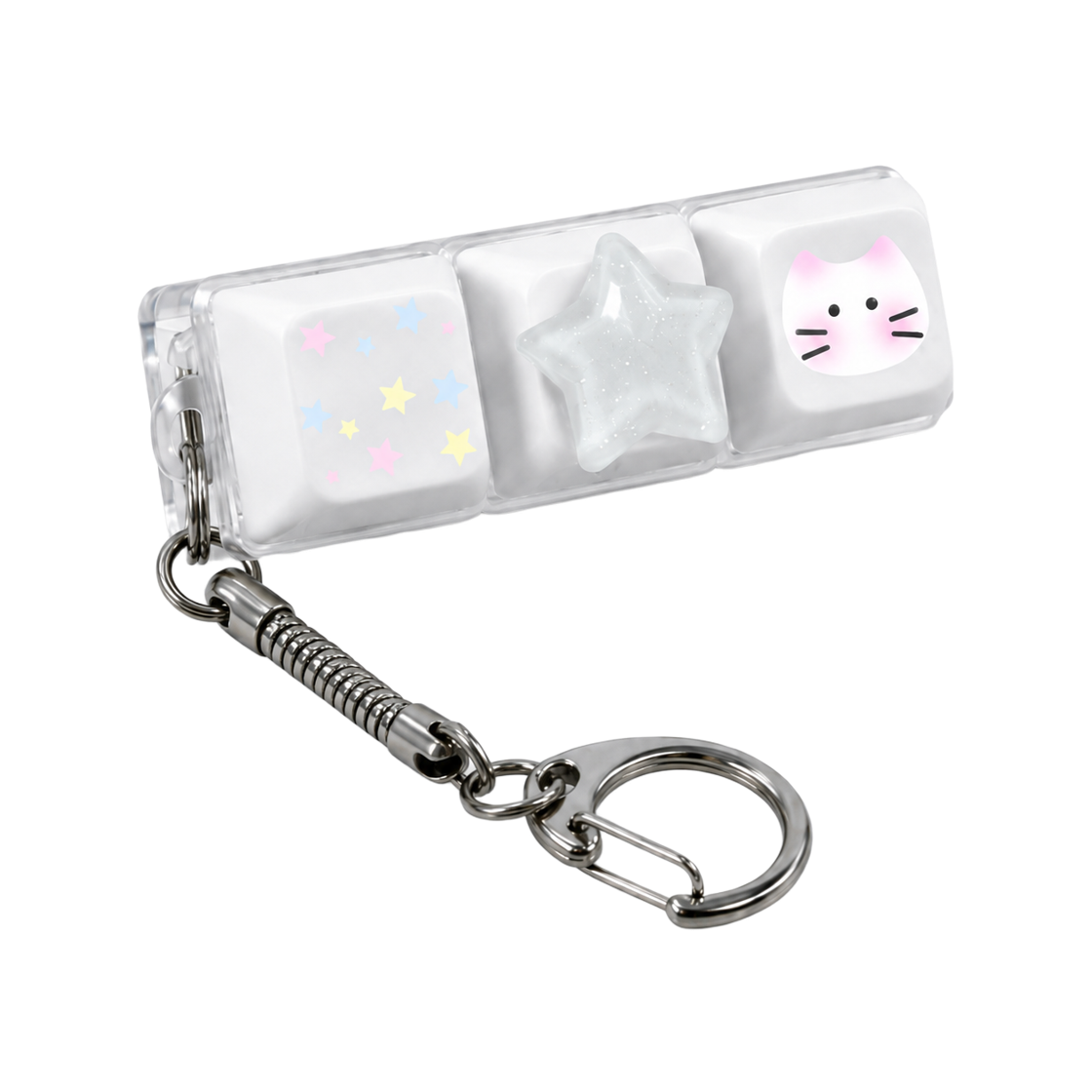 나인틴프라이데이 별사탕 냥이 키캡 키링 - (3구)(NINETEENFRIDAY Star Candy Kitty Keycap Keyring - (3 Button)) - 3