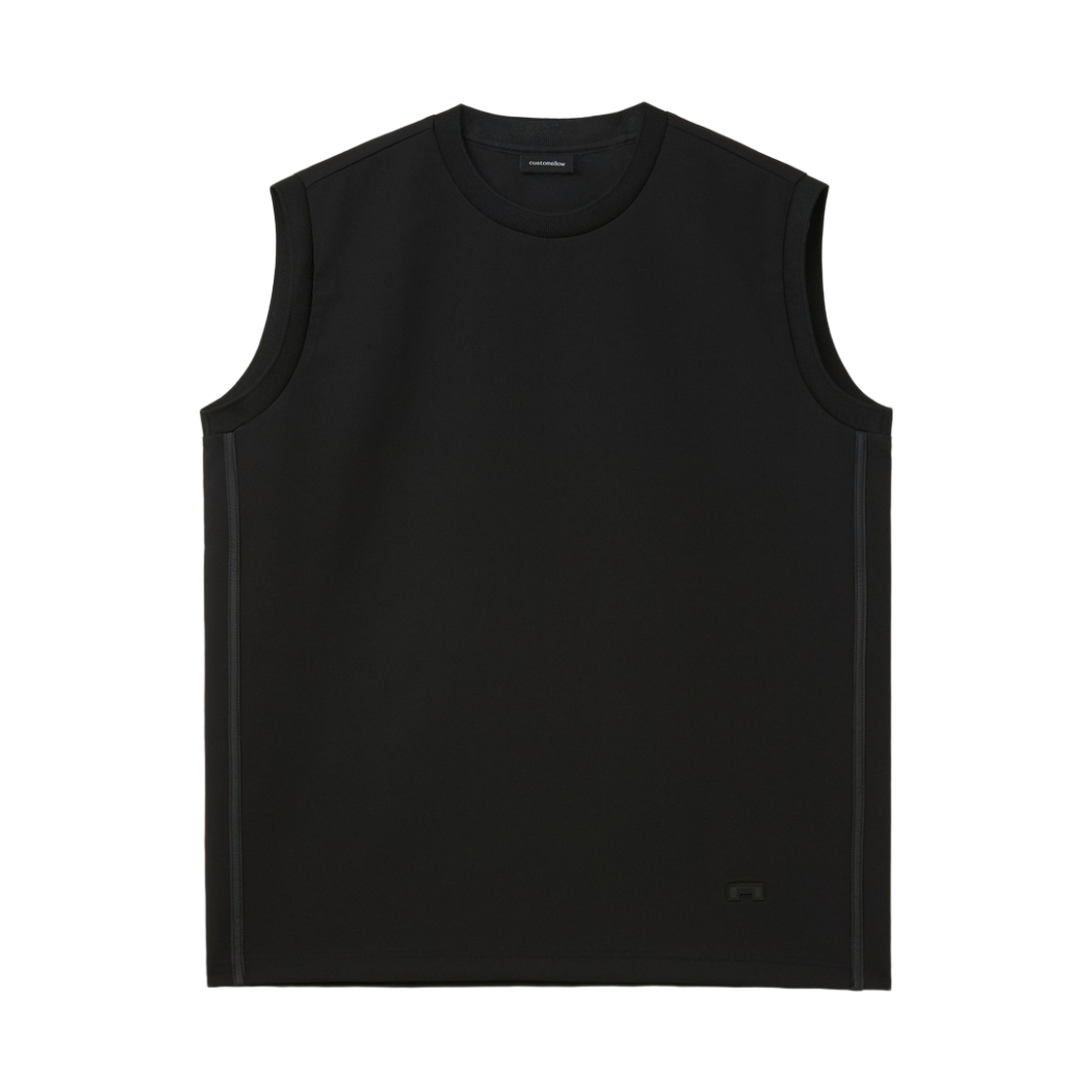 커스텀멜로우 우븐 슬리브리스 티셔츠 블랙(Customellow Woven Sleeveless T-Shirt Black) - 1
