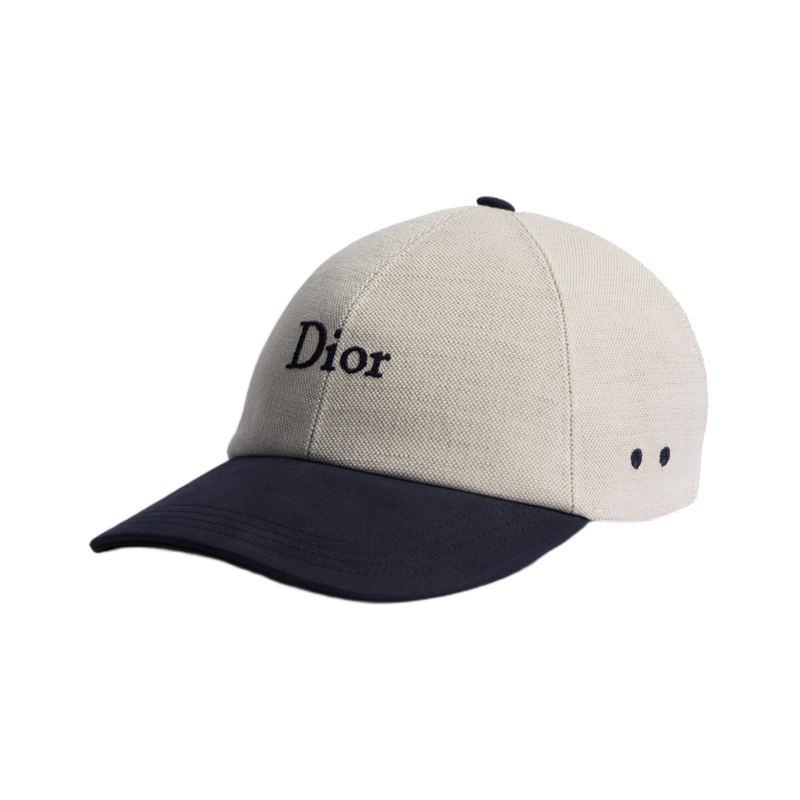 693C909A3364-C185 Dior Dioriviera Cap Cotton Blend Canvas Ecru Navy Blue