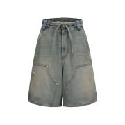 Markgong Women Blue Denim Cargo Shorts Blue - 26SS