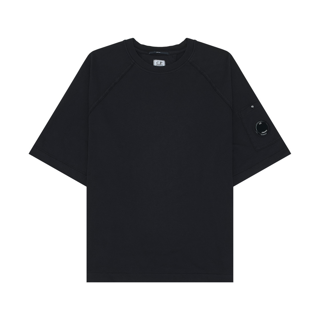 C.P. 컴퍼니 라이트 플리스 숏슬리브 스웨트셔츠 블랙 - 26SS(C.P. Company Light Fleece Short Sleeve Sweatshirt Black - 26SS)