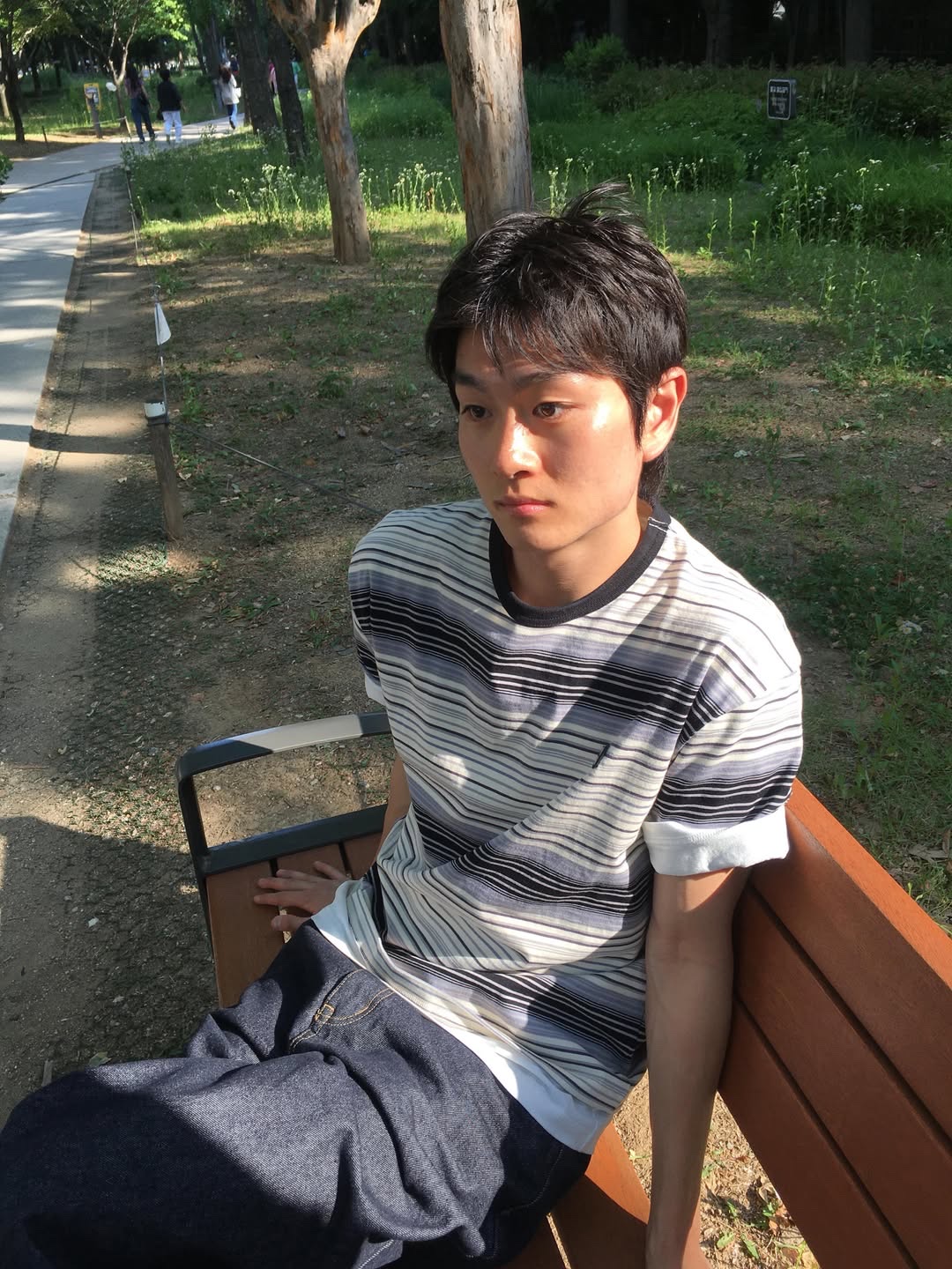 SPORT CHAMBER Glitch T-shirt GRAY 착용 스타일 - 4