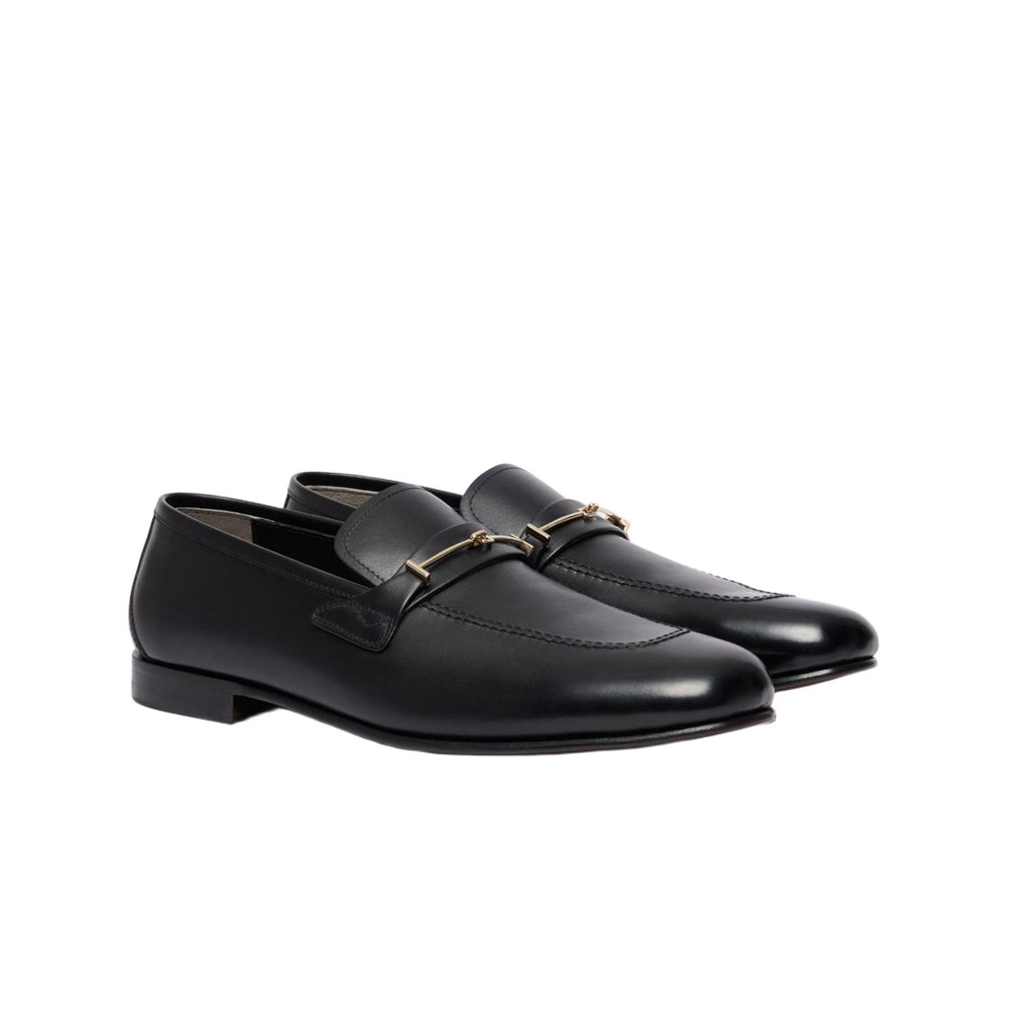 톰포드 버니쉬드 레더 더블 T 하드웨어 지지 로퍼 블랙(Tom Ford Burnished Leather Double T Hardware Gigi Loafer Black) - 2