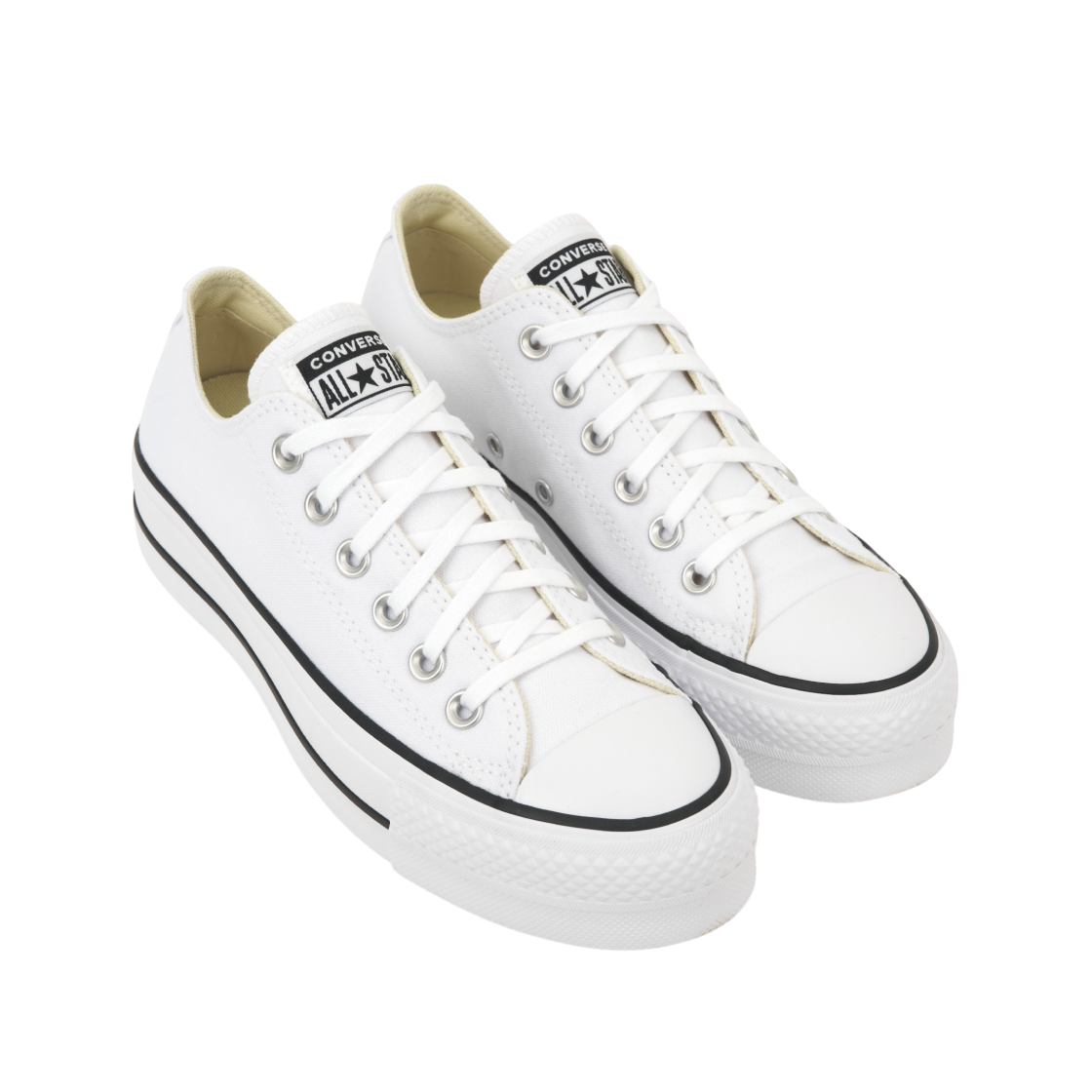 (W) 컨버스 척 테일러 올스타 리프트 로우 화이트 블랙((W) Converse Chuck Taylor All Star Lift Ox White Black) - 4