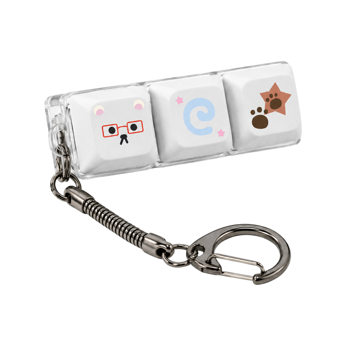 나인틴프라이데이 안경곰 키캡 키링 - (3구)(NINETEENFRIDAY Spectacles Bear Keycap Keyring - (3 Button)) - 3
