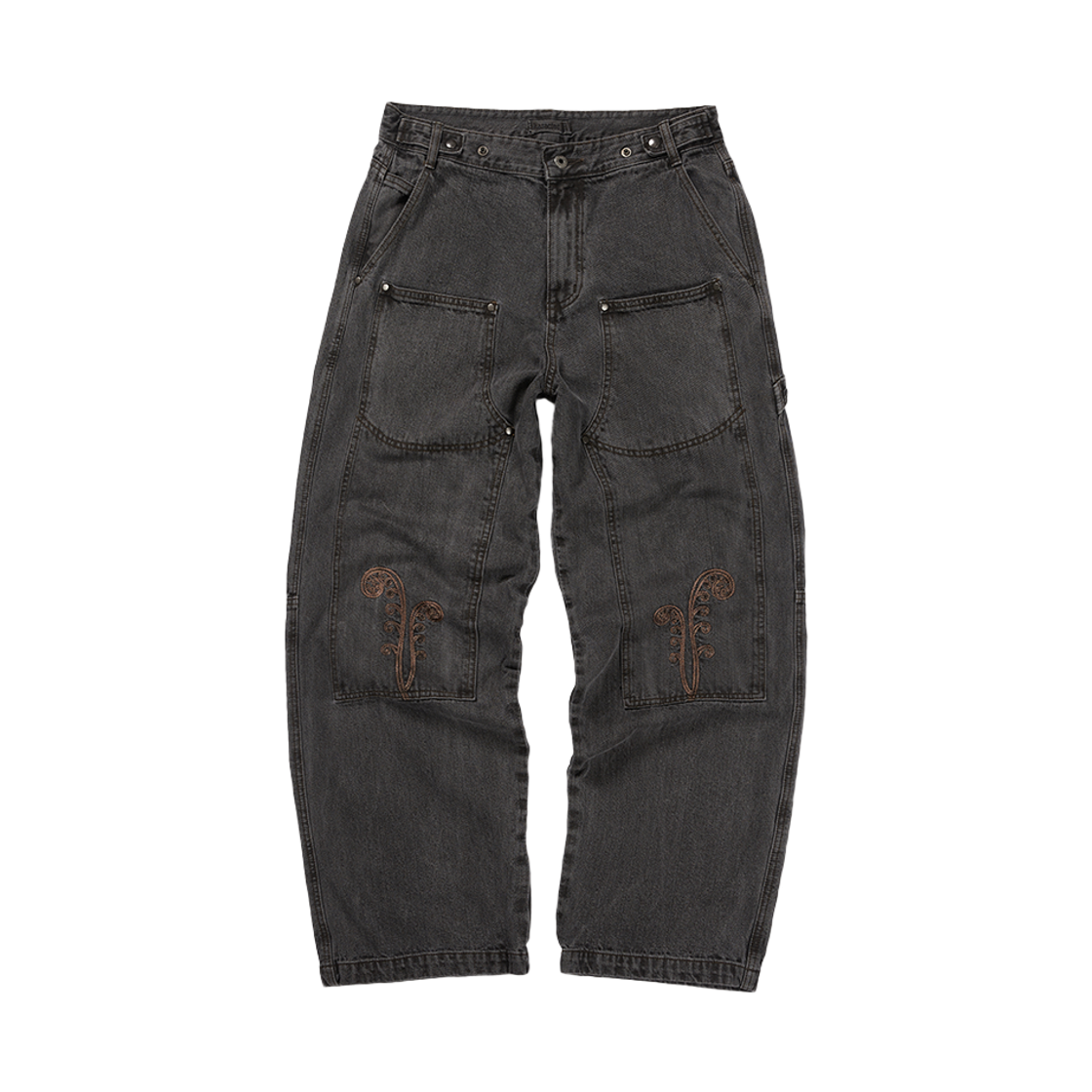 카락터 프테리 더블 니 데님 팬츠 블랙(Karactor Ptery Double Knee Pants Black) - 1