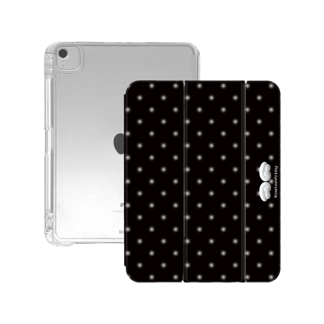 나인틴프라이데이 입체 엔젤 도트 아이패드 케이스 - 블랙(NINETEENFRIDAY 3D Angel Dot Ipad Case - Black)