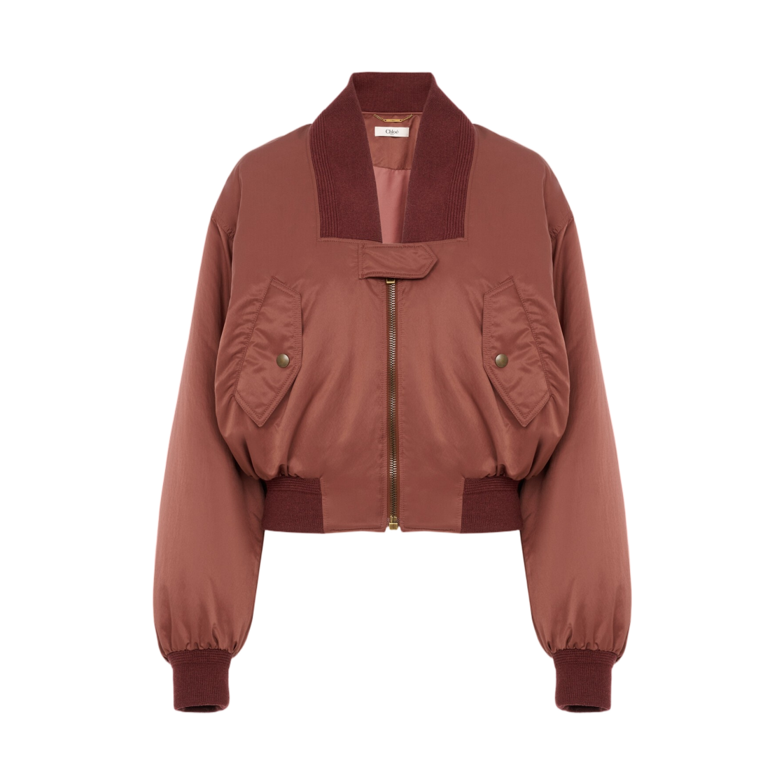 (W) 끌로에 봄버 자켓 나일론 와일드우드 브라운((W) Chloe Bomber Jacket in Nylon Wildwood Brown) - 1
