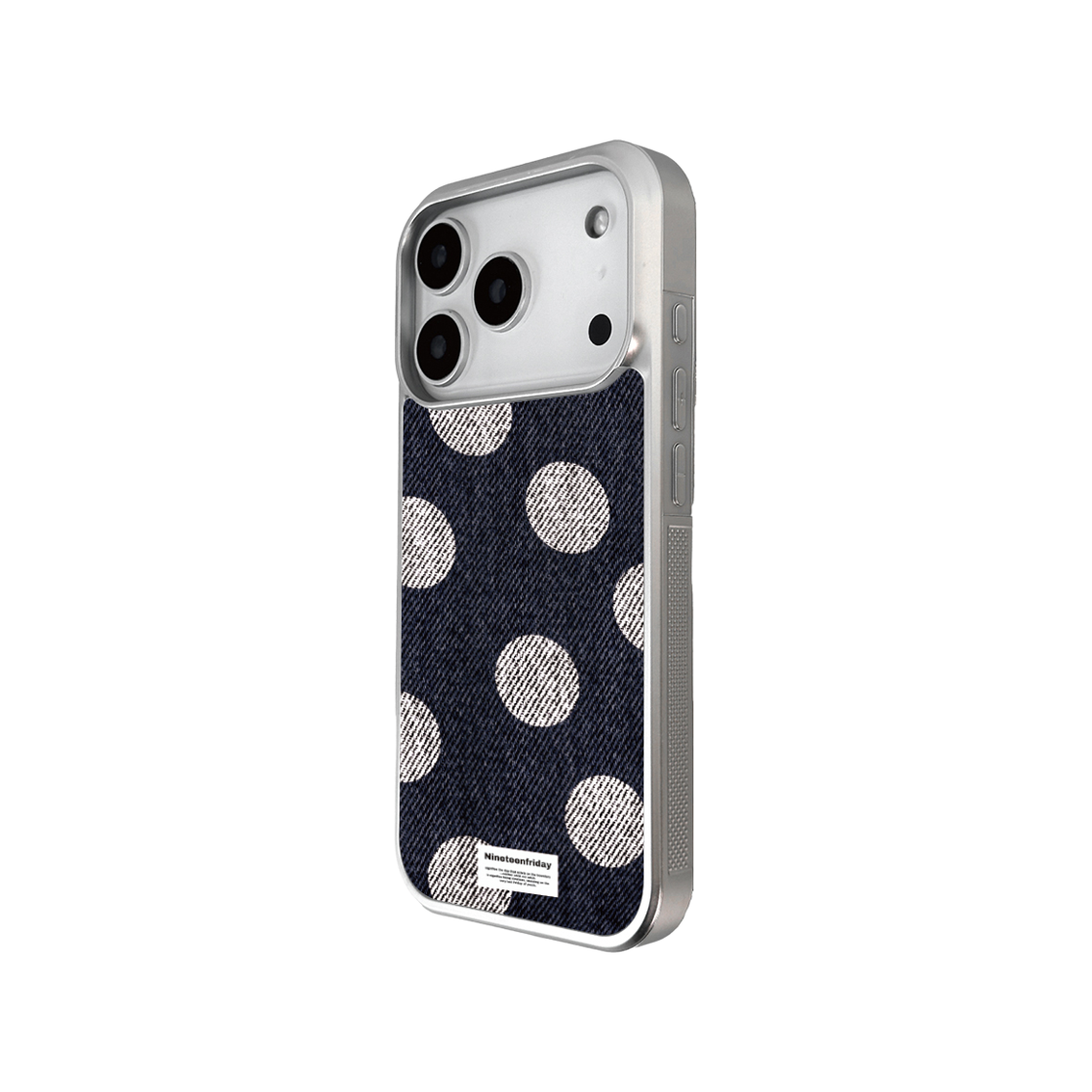 나인틴프라이데이 데님 빅 도트 실버 맥세이프 에폭시 케이스(NINETEENFRIDAY Denim Big Dot Silver Magsafe Epoxy Case) - 2