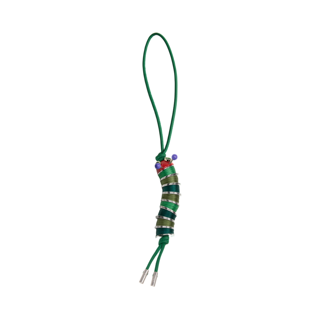 2ESKH659GUA-HZZZ Dior Caterpillar Bag Charm Calfskin & Silver Finish Brass Green Silver