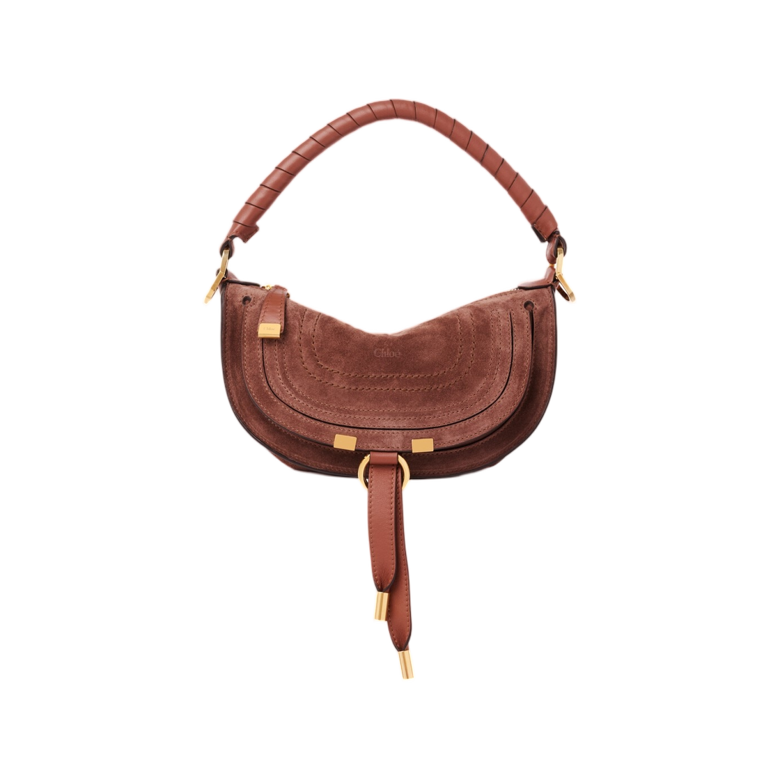 CH26SP927P3726P Chloe Mini Marcie Shoulder Bag in Suede Leather Blushy Brown