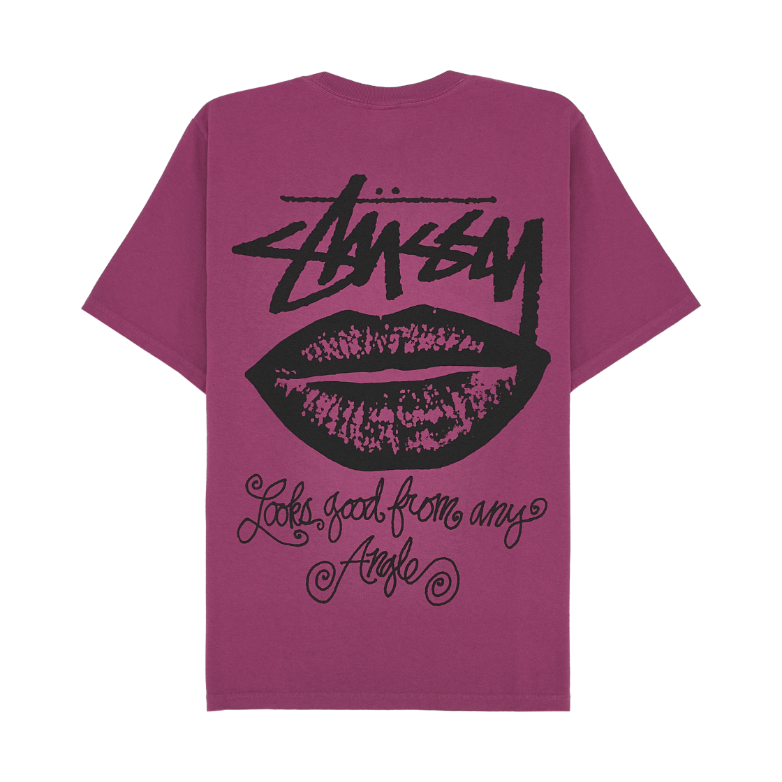 1905196 Stussy Any Angle Pigment Dyed T-Shirt Berry