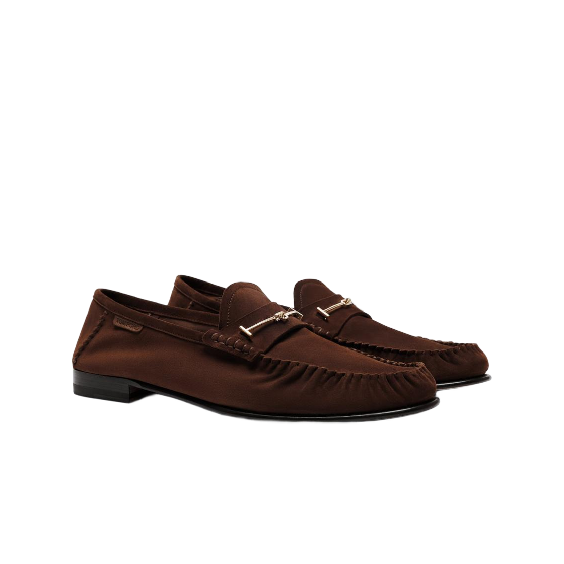 톰포드 스웨이드 더블 T 하드웨어 리플리 로퍼 월넛(Tom Ford Suede Double T Hardware Ripley Loafer Walnut) - 2