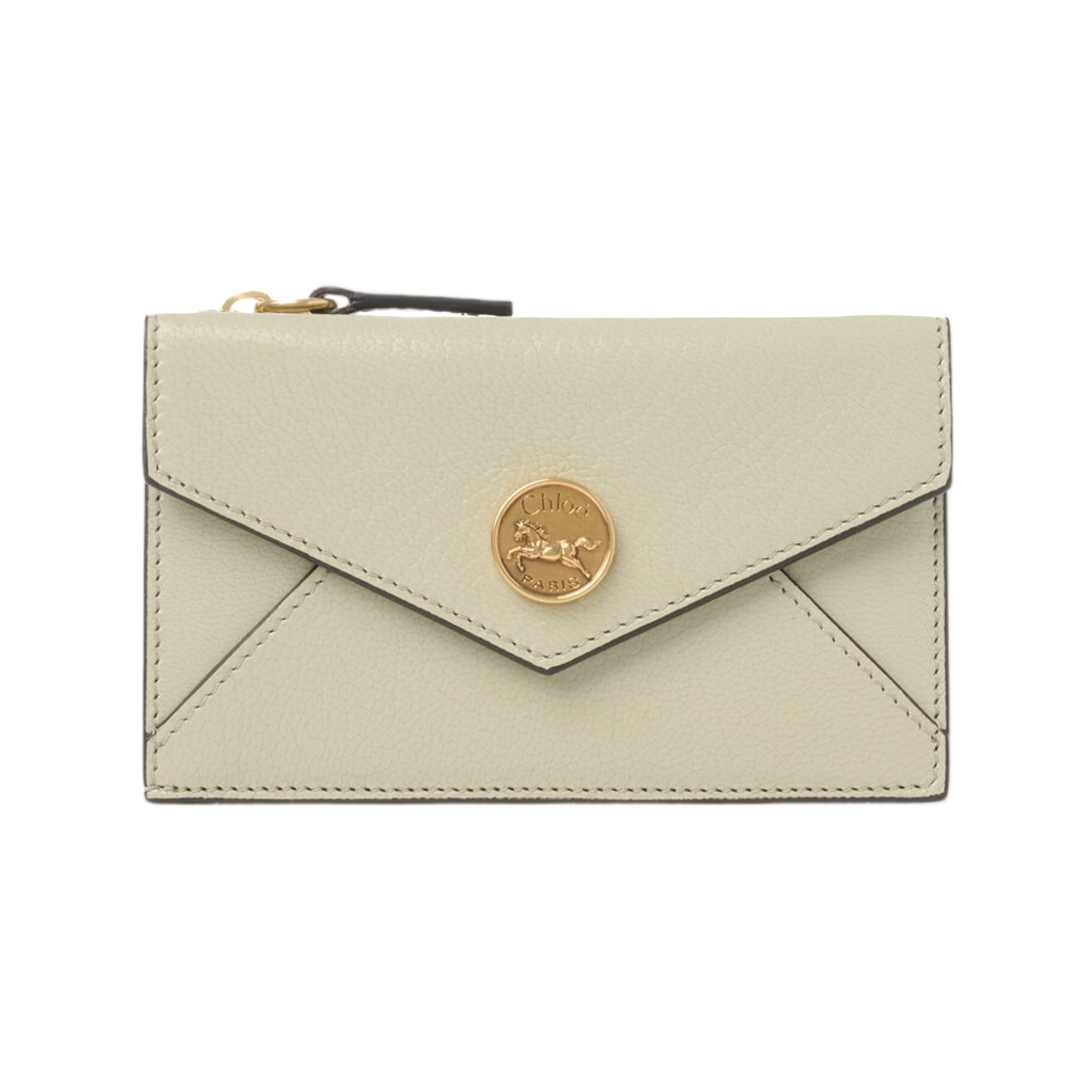 CH25SP538O9300K Chloe Small Envelope Purse with Card Slots in Grained Leather Jade Grey