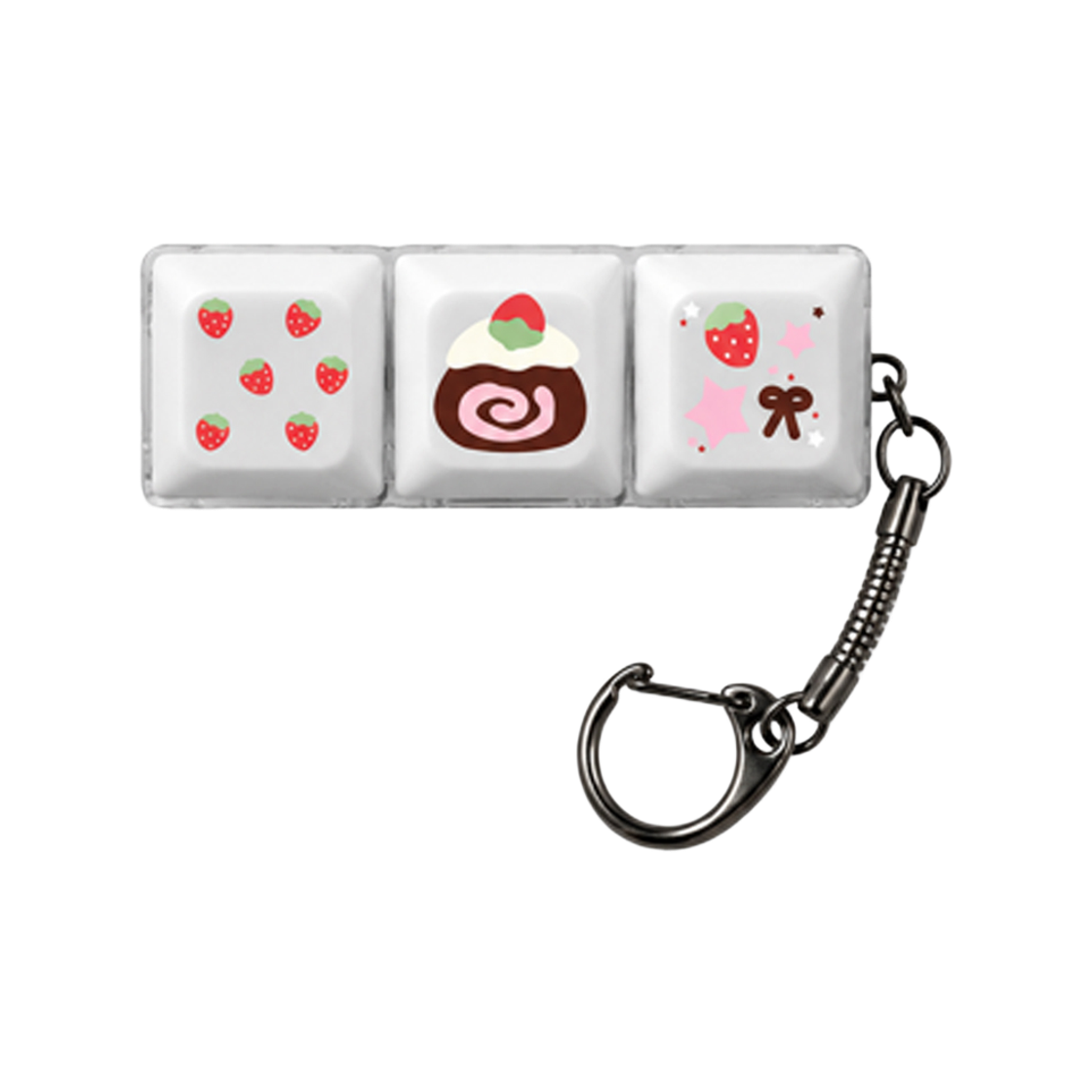 나인틴프라이데이 딸기 송송 키캡 키링 - (3구)(Nineteen Friday Strawberry Songsong Keycap Keyring - (3 Button)) - 1
