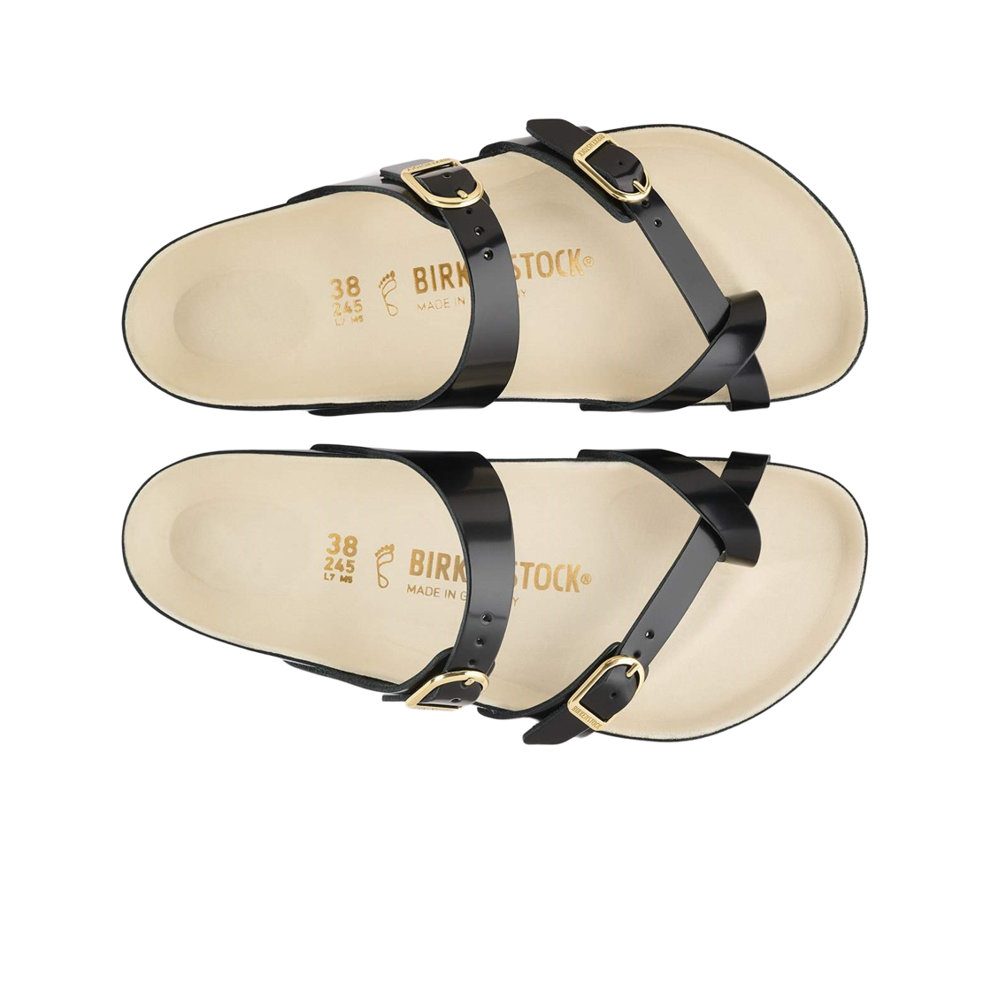 (W) 버켄스탁 마야리 하이 샤인 블랙 에크루 - 레귤러((W) Birkenstock Mayari High Shine Black Ecru - Regular) - 2
