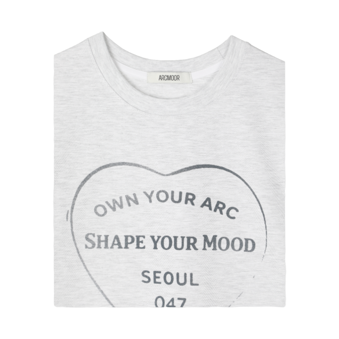 아크무어 하트 아카이브 레터링 티 멜란지 그레이(ARCMOOR Heart Archive Lettering T-Shirt Melange Grey) - 2