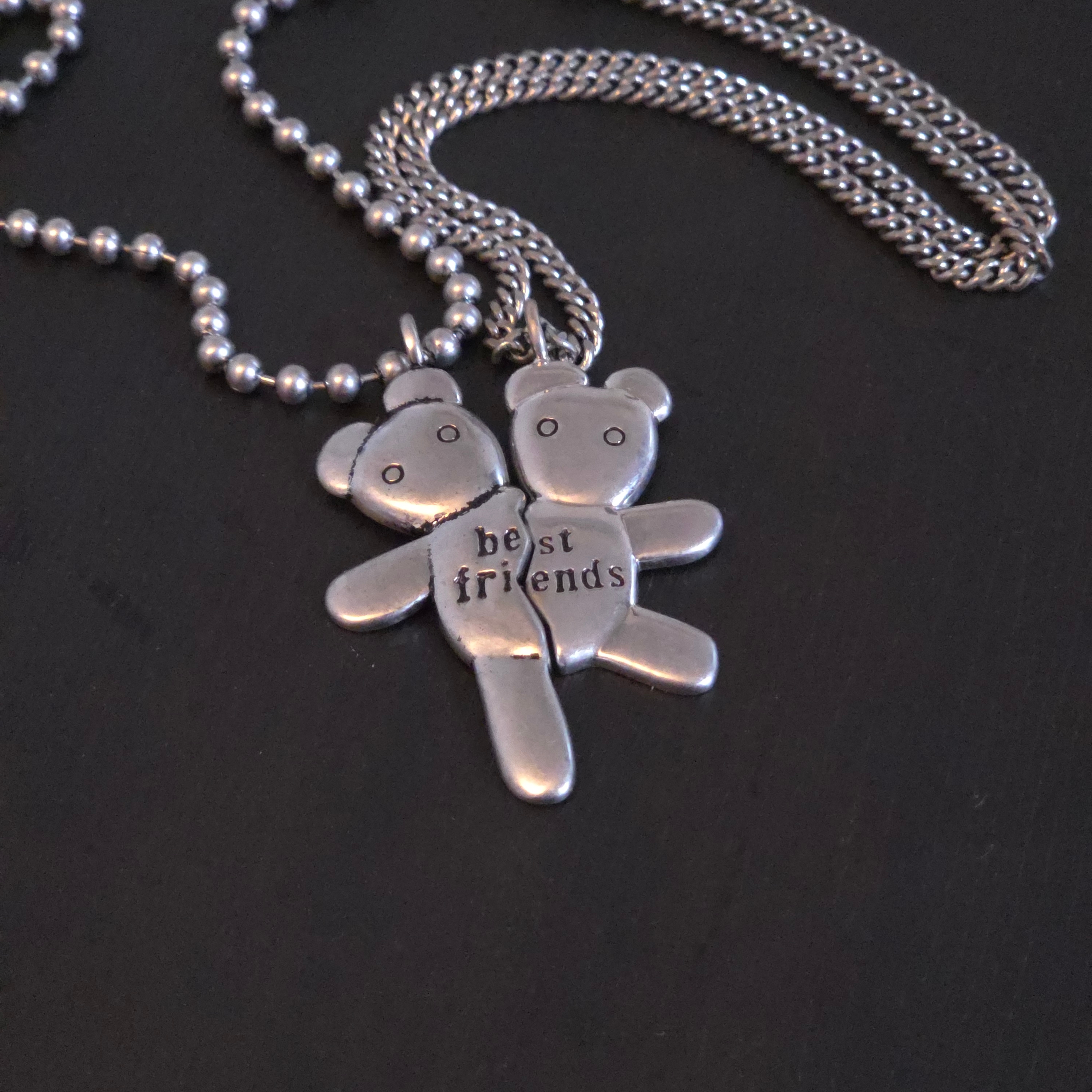 Heaven by Marc Jacobs Friendship Necklace Set Silver Ox (Set of 2) 착용 스타일