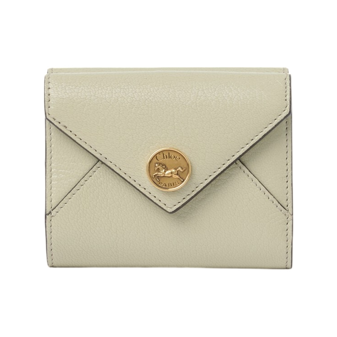 CH25SP543O9300K Chloe Small Envelope Trifold in Grained Leather Jade Grey