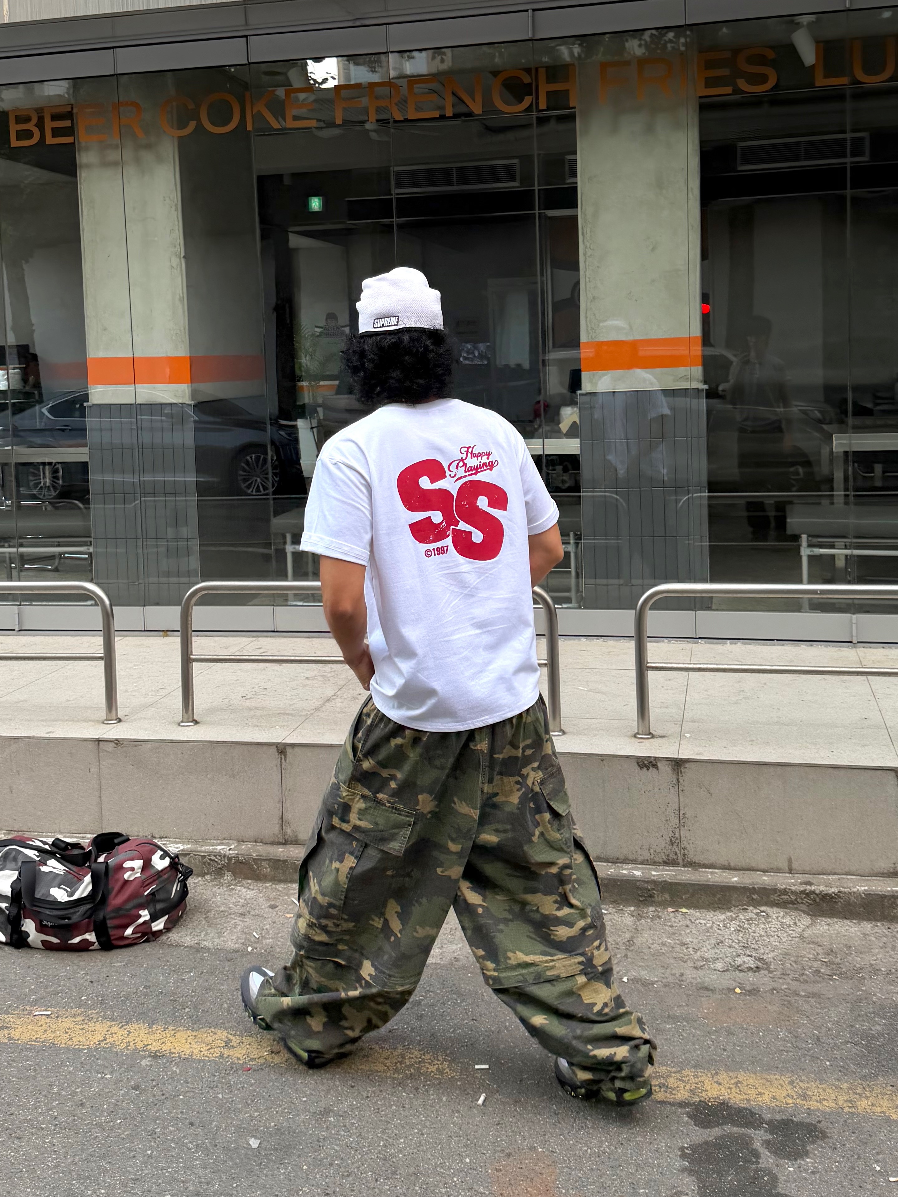 Supreme x Fox Racing Beanie White - 25FW, Nike Air Max 95 OG Neon 착용 스타일 - 4