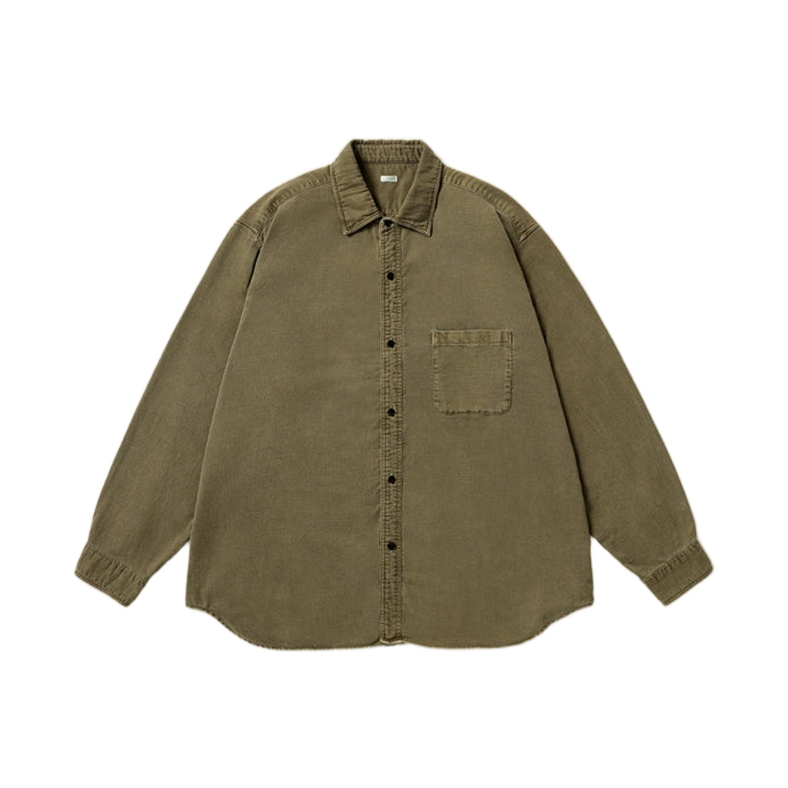 아프레쎄 빈티지 코튼 몰스킨 셔츠 카키 - 26FW(A.Presse Vintage Cotton Moleskin Shirt Khaki - 26FW) - 1