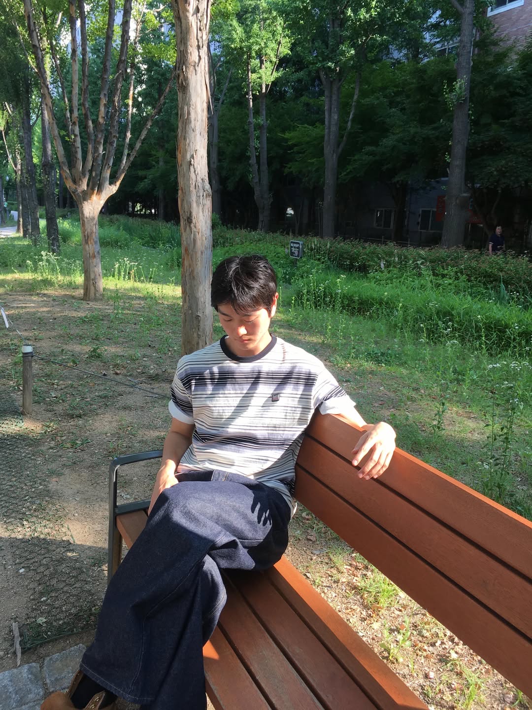 SPORT CHAMBER Glitch T-shirt GRAY 착용 스타일 - 2