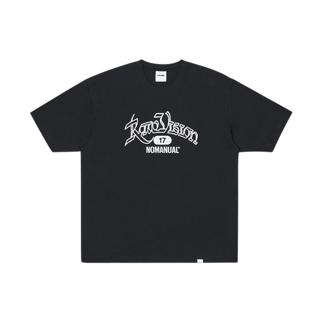 노매뉴얼 로우 체인 스티치 티셔츠 블랙(NOMANUAL Raw Chain Stitched T-shirt Black)