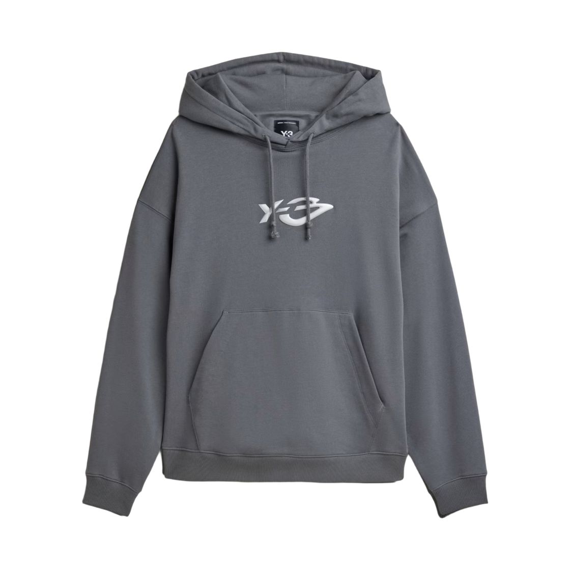 KZ0841 Y-3 French Terry Liquid Logo Hoodie Grey Five