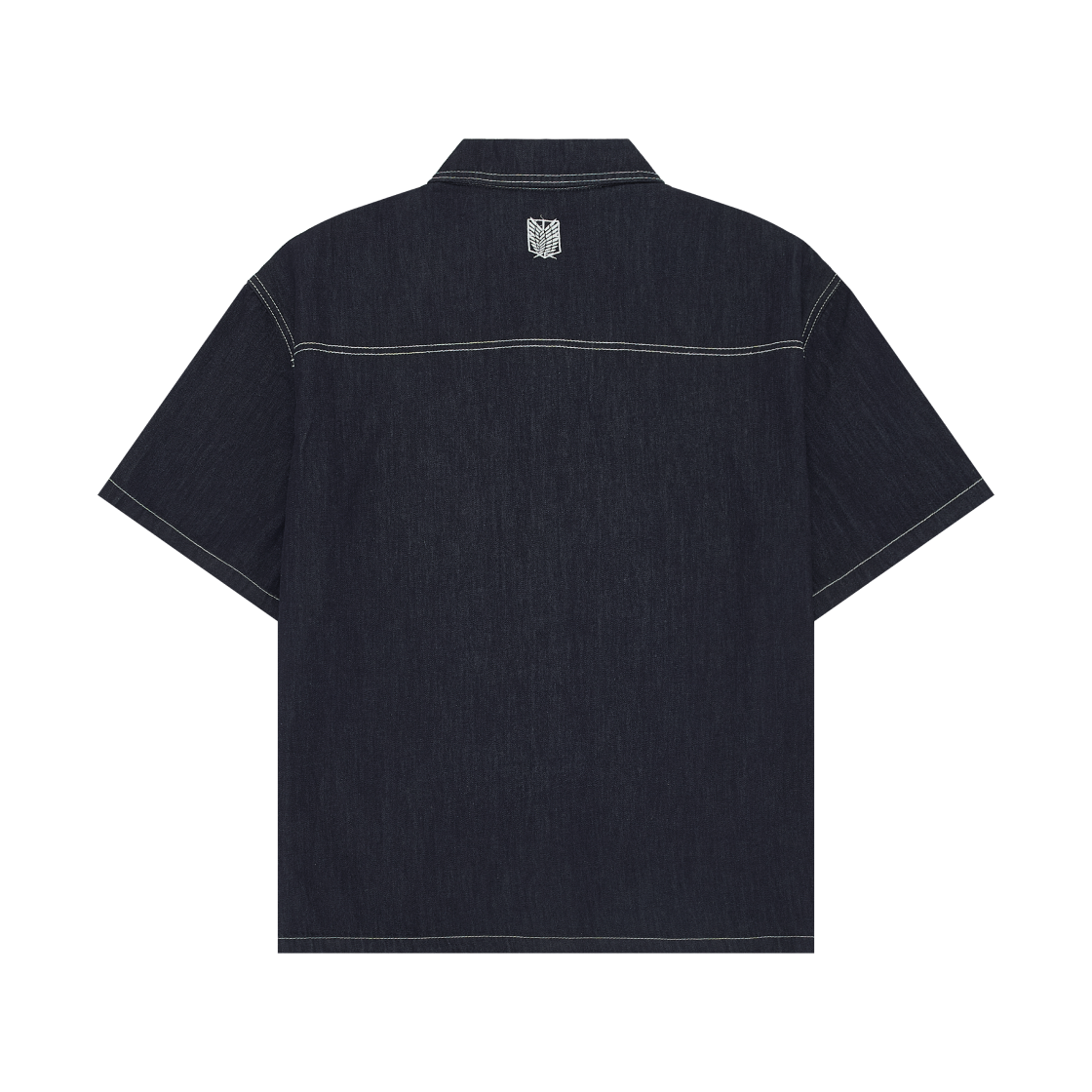 마하그리드 x 진격의 거인 사사게요 데님 하프 셔츠 블루(Mahagrid x Attack On Titan Sasageyo Denim Half Shirt Blue) - 2