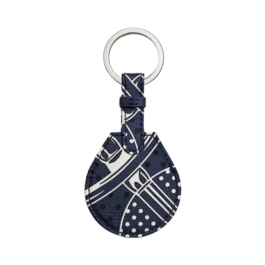 에르메스 애플 에어택 반다나 에페론 도르 블루 마린 누아 블랑(Hermes Apple AirTag Bandana Eperon D'or Bleu Marine Noir Blanc) - 2
