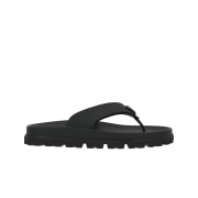 (W) Prada Rubber Thong Sandals Black