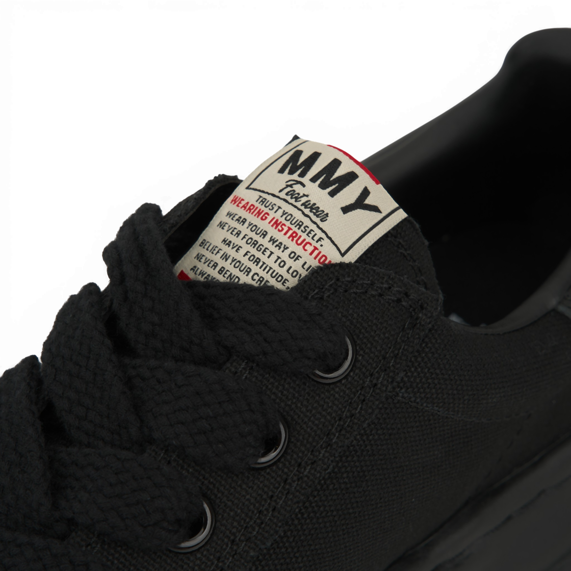 메종 미하라 야스히로 블레이키 OG 솔 캔버스 로우탑 스니커즈 블랙 블랙(Maison Mihara Yasuhiro Blakey OG Sole Canvas Low-top Sneakers Black Black) - 7