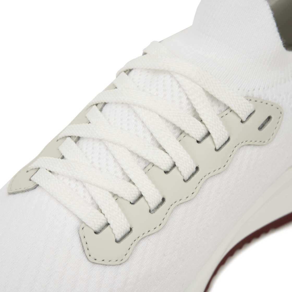 브루넬로 쿠치넬리 코튼 니트 세미 폴리쉬드 카프스킨 러너 화이트(Brunello Cucinelli Cotton Knit Semi Polished Calfskin Runners White) - 7
