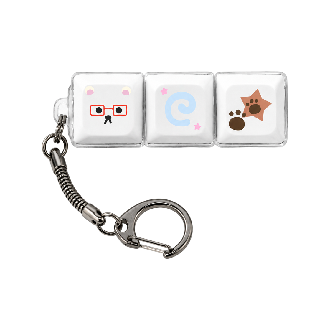 나인틴프라이데이 안경곰 키캡 키링 - (3구)(NINETEENFRIDAY Spectacles Bear Keycap Keyring - (3 Button))
