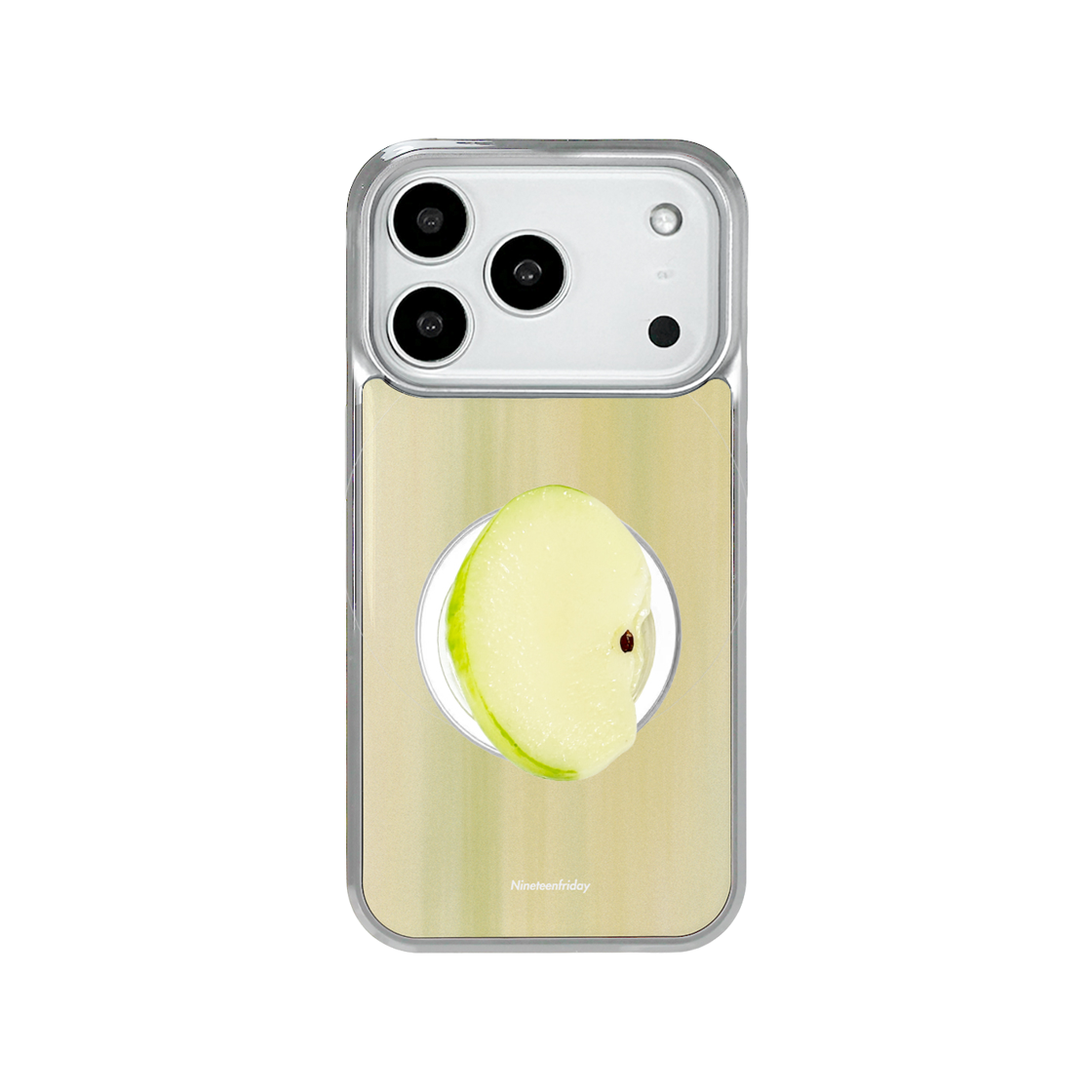 나인틴프라이데이 스위트 프루티 실버 맥세이프 에폭시 케이스 - 그린 (그립톡 세트)(NINETEENFRIDAY Sweet Fruit Silver Magsafe Epoxy Case - Green (GripTok set))
