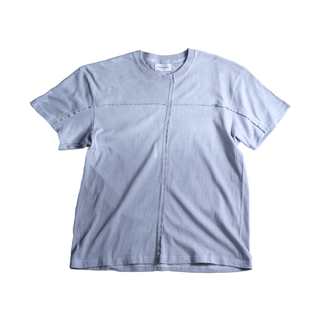 레저렉션13 오프셋 패널 반팔 티셔츠 그레이(Resurrection13 Offset Panel T-Shirt Grey)