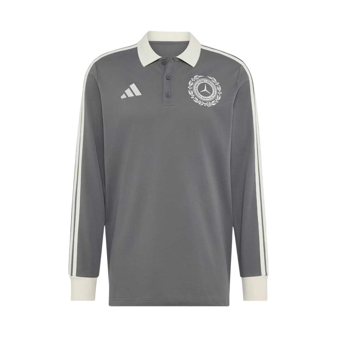 KS2243 Adidas x Mercedes AMG F1 Team Silver Arrow Icon Polo Granite Off White - KR Sizing (Non Marking Ver.)