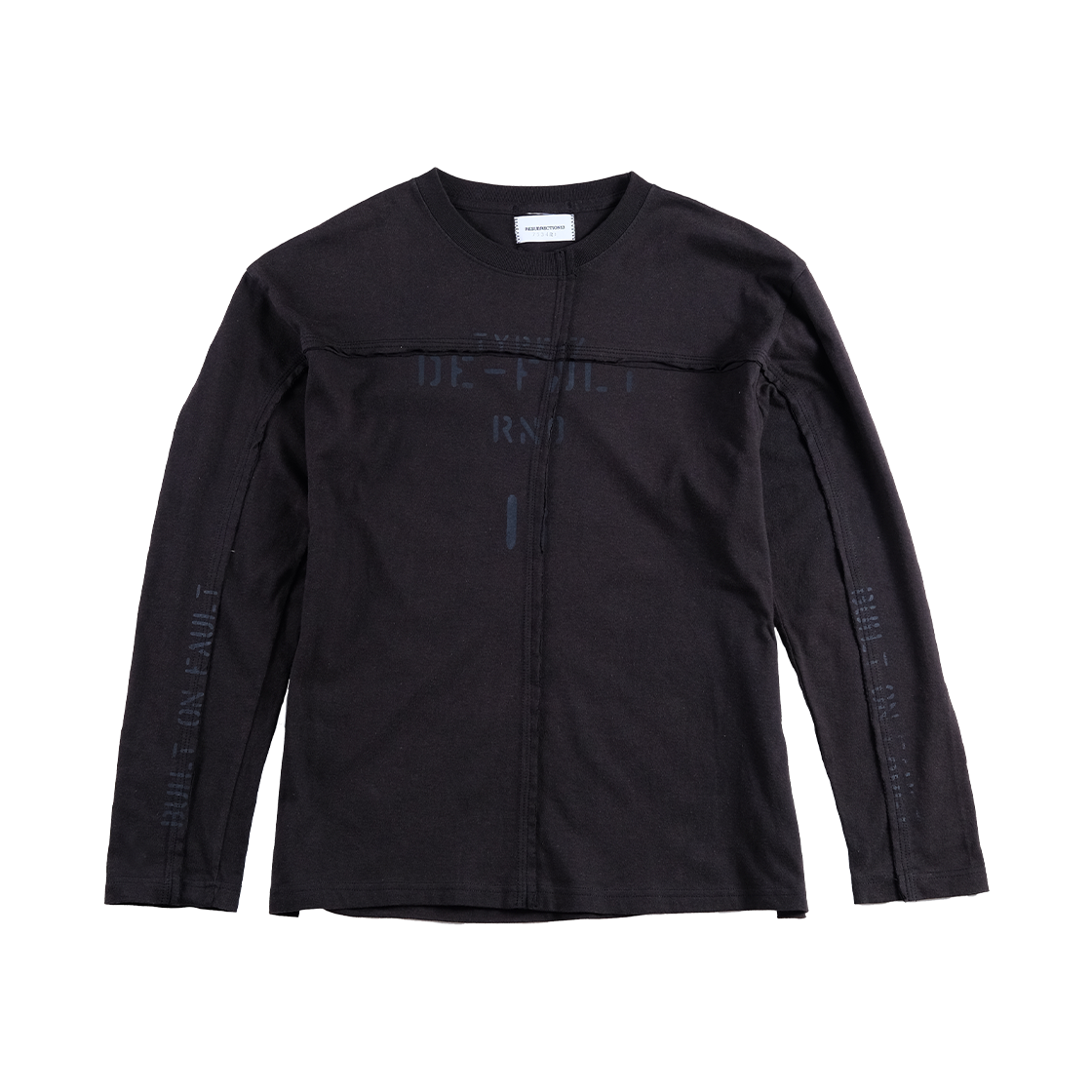 레저렉션13 오프셋 패널 긴팔 티셔츠 블랙(Resurrection13 Offset Panel Long Sleeve Black)