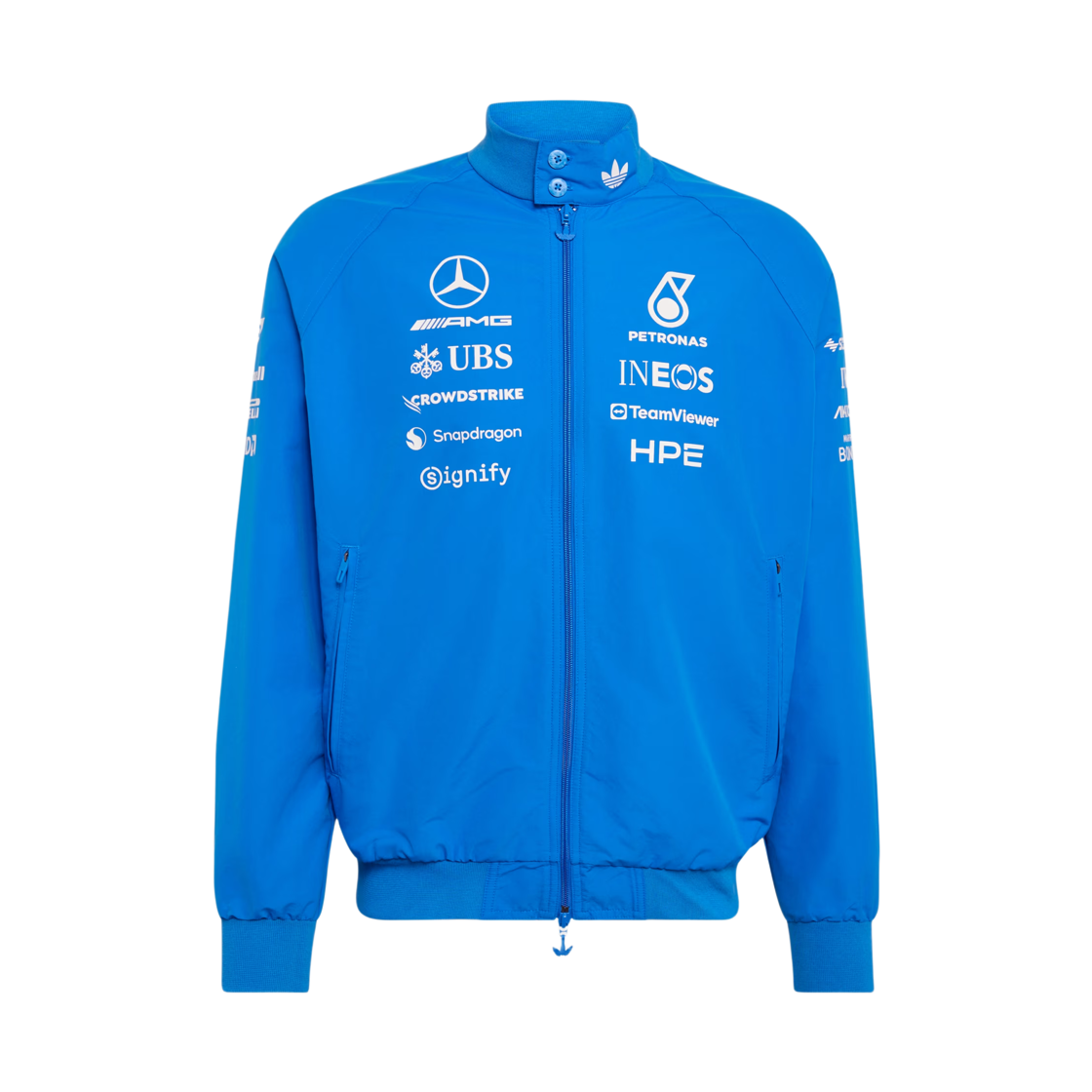 KT5125 Adidas x Mercedes AMG F1 Team Blue Wonder Driver Harrington Jacket Bluebird White - KR Sizing (Non Marking Ver.)