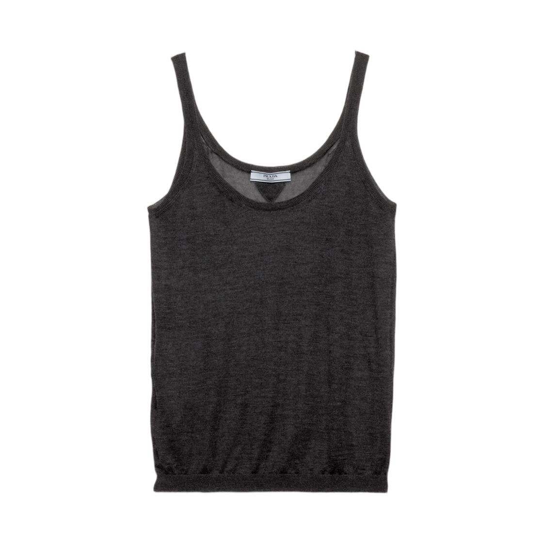 P29B95-18DN-F0308 (W) Prada Cashmere and Silk Tank Top Anthracite Gray