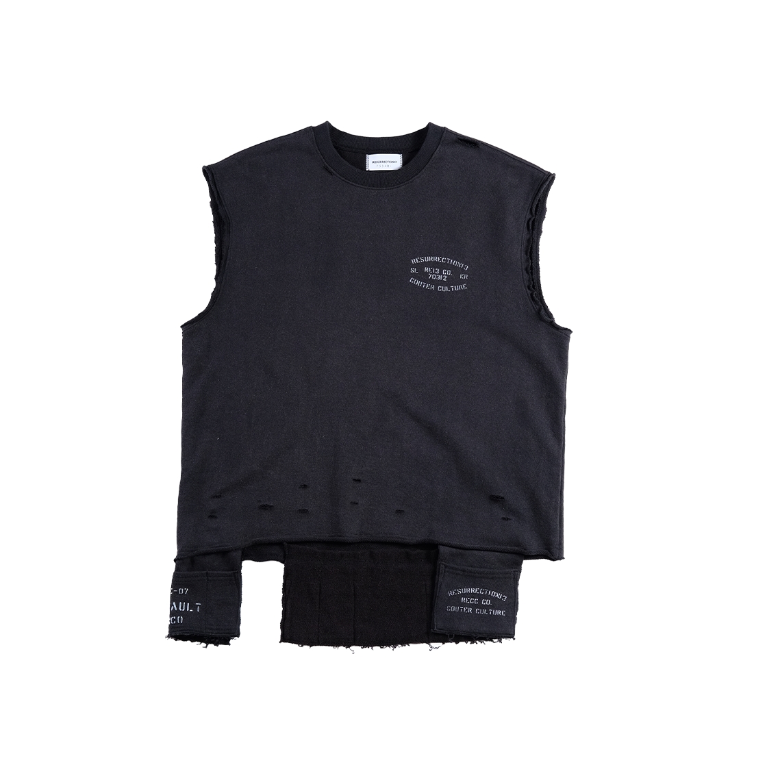 레저렉션13 리컨피규어드 슬리브리스 블랙(Resurrection13 Reconfigured Vest Black)