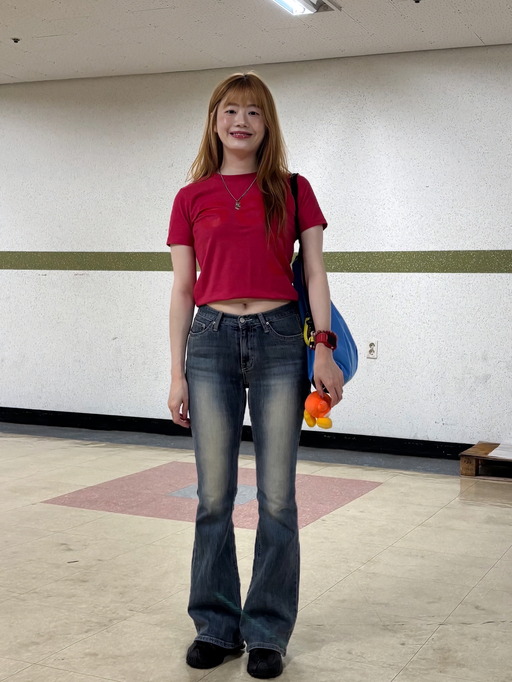 [KREAM 단독] Safarispot 1/2 Basic Safari T-Shirt Red, Heaven by Marc Jacobs Friendship Necklace Set Silver Ox (Set of 2) 착용 스타일 - 2