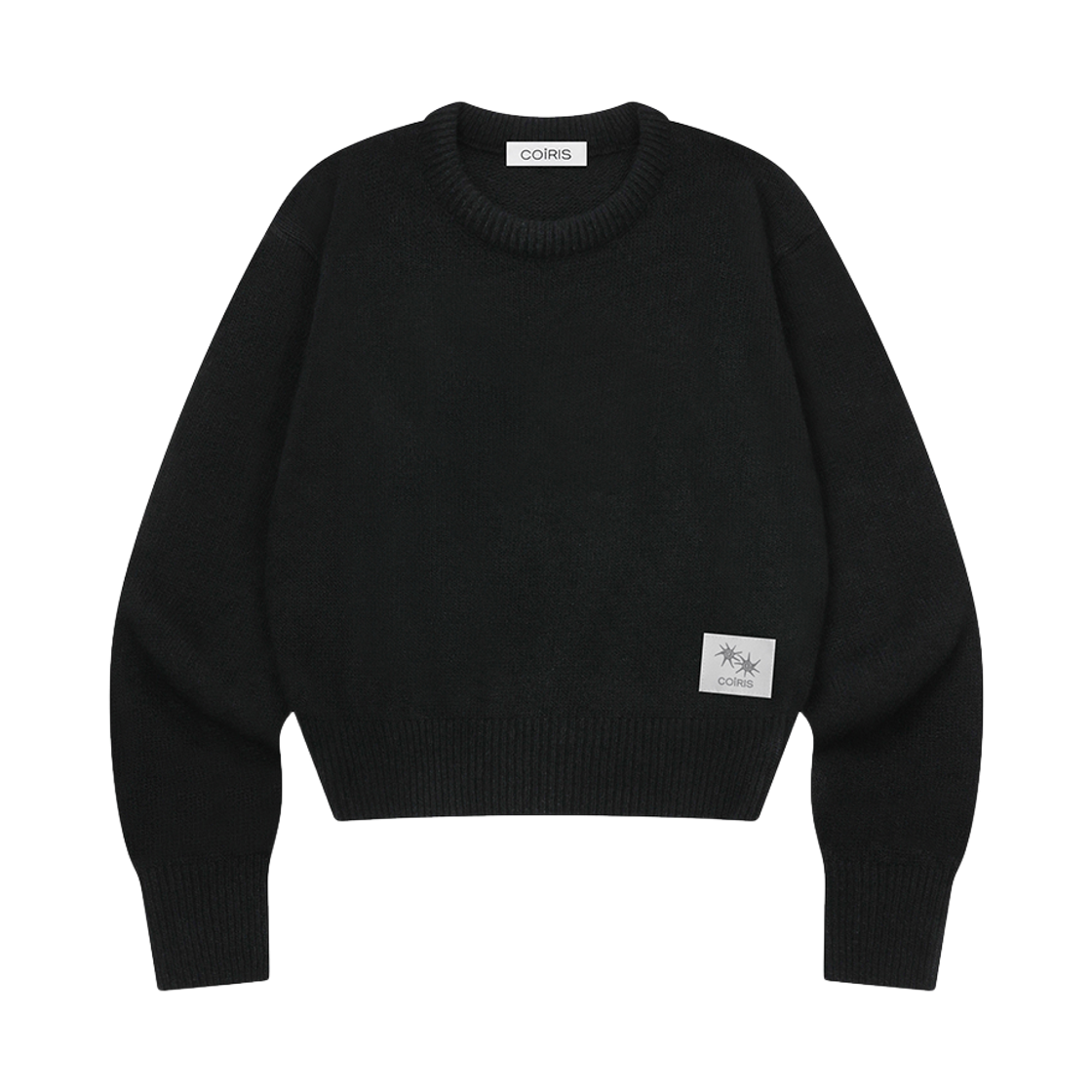 코이리스 플러프 라운드넥 크롭 니트 블랙(Coiris Pluff R-Neck Crop Knit Black)
