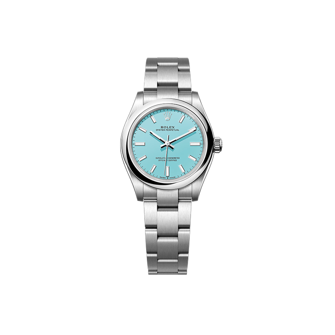 ITDBH6ATHV75 Rolex Oyster Perpetual Turquoise Blue Bar Oyster No. 8124