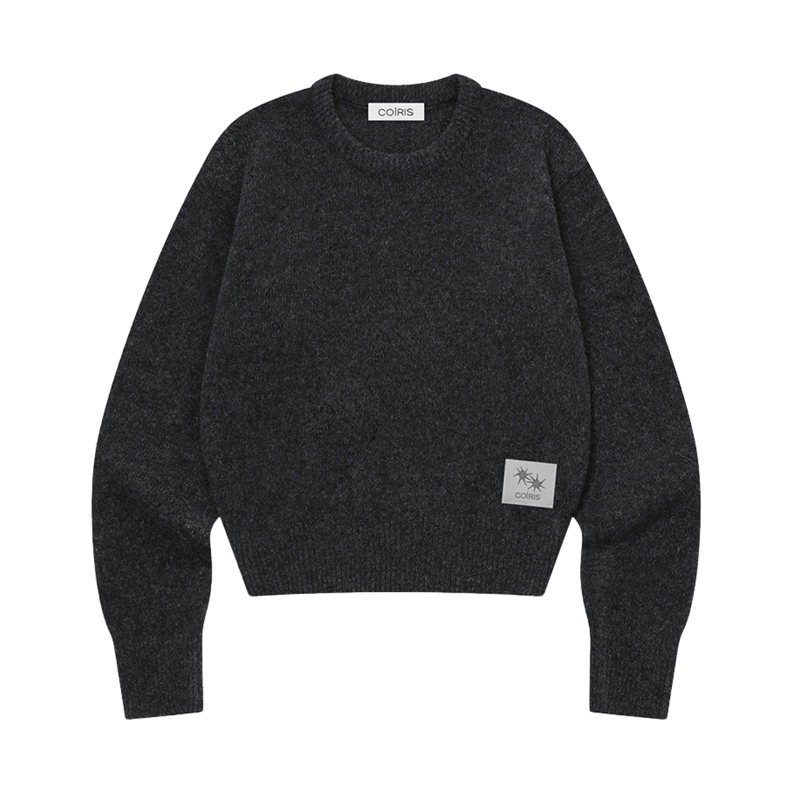 코이리스 플러프 라운드넥 크롭 니트 차콜(Coiris Pluff R-Neck Crop Knit Charcoal)