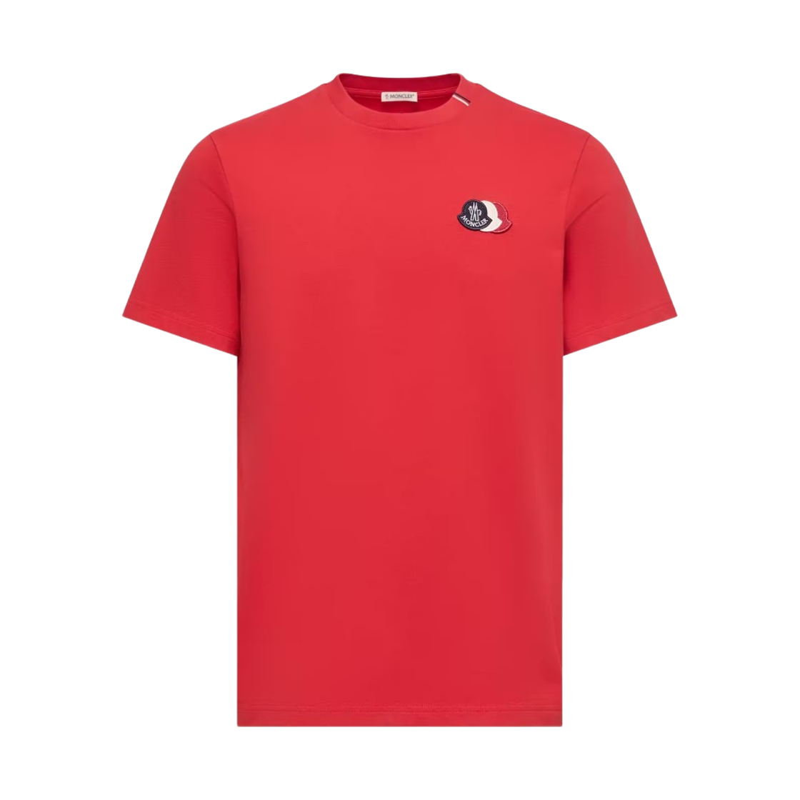L1-091-8C00074-89B8Q-425 Moncler Embroidered Tricolor Logo Cotton T-Shirt Red - 26SS
