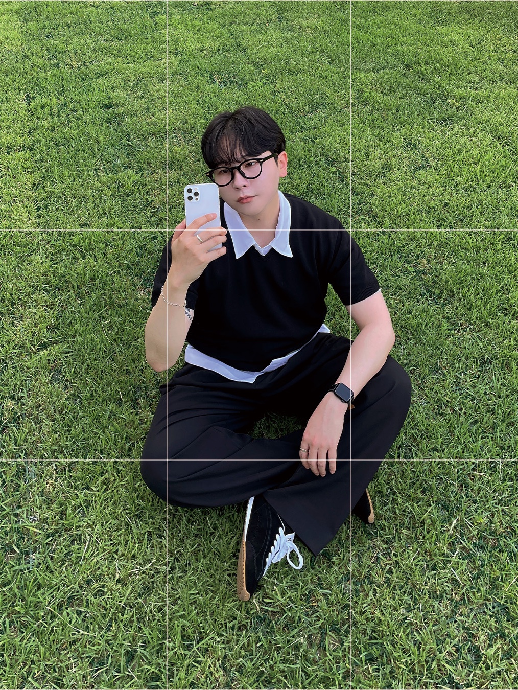 (W) Alo Yoga Sunset Sneaker Black 착용 스타일 - 1