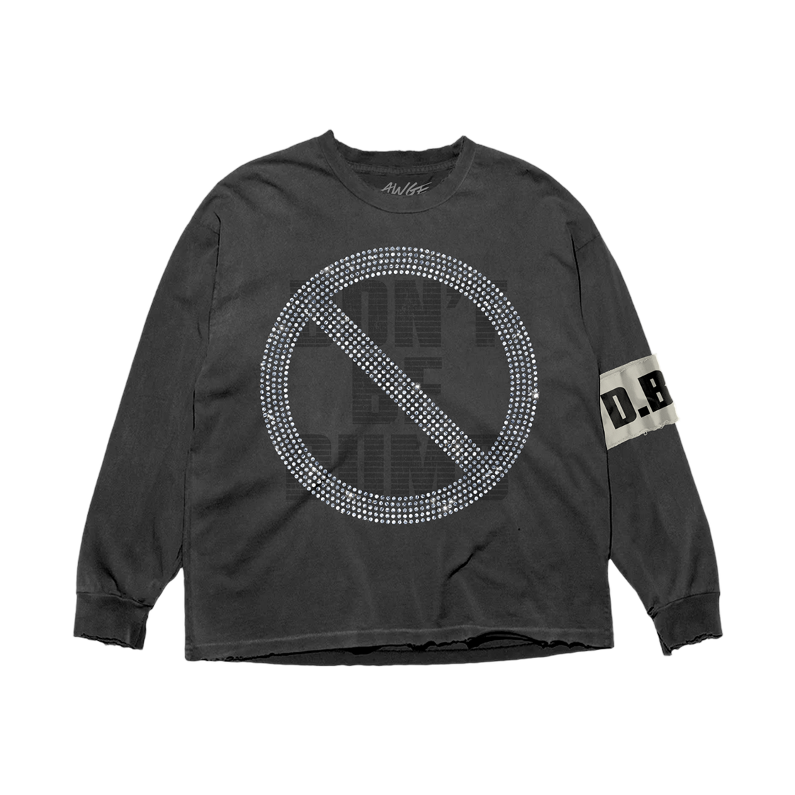 AWGE 돈 비 덤 투어 라인스톤 플래그 롱 슬리브 블랙(AWGE Don't Be Dumb Tour Rhinestone Flag Long Sleeve Black)