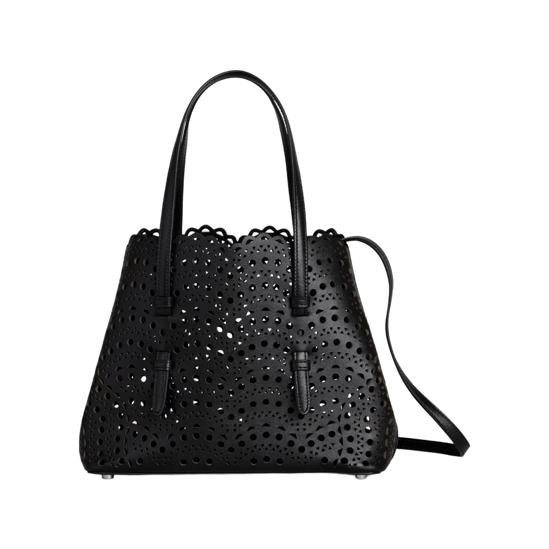알라이아 비엔 웨이브 럭스 카프스킨 미나 25 백 블랙(Alaia Mina 25 Bag in Vienne Wave Lux Calfskin Black)